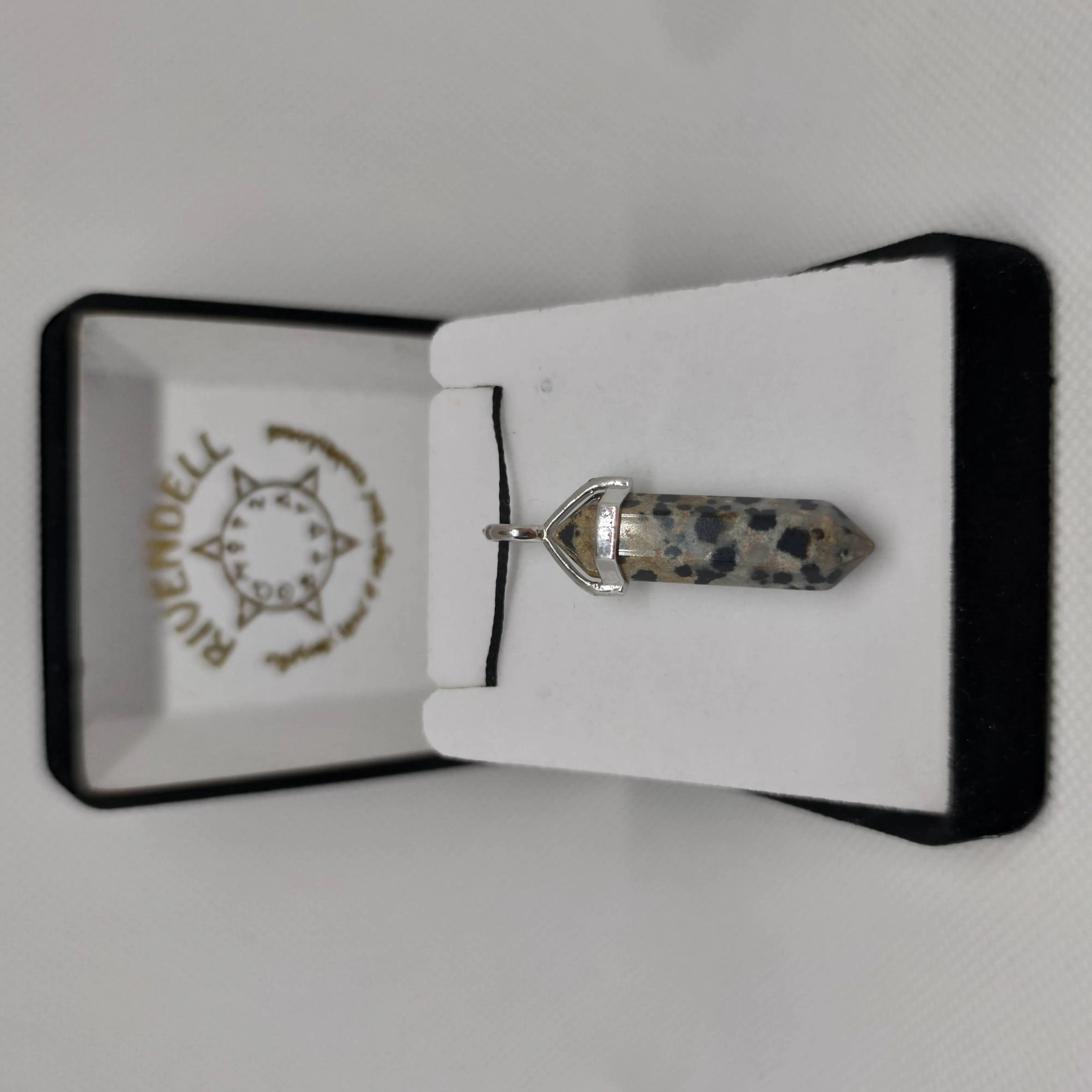 Dalmatian Jasper Crystal Point Pendant