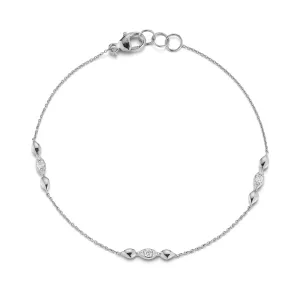 Dana Rebecca Sophia Ryan Marquise Trio Station 14k White Gold Diamond Bracelet
