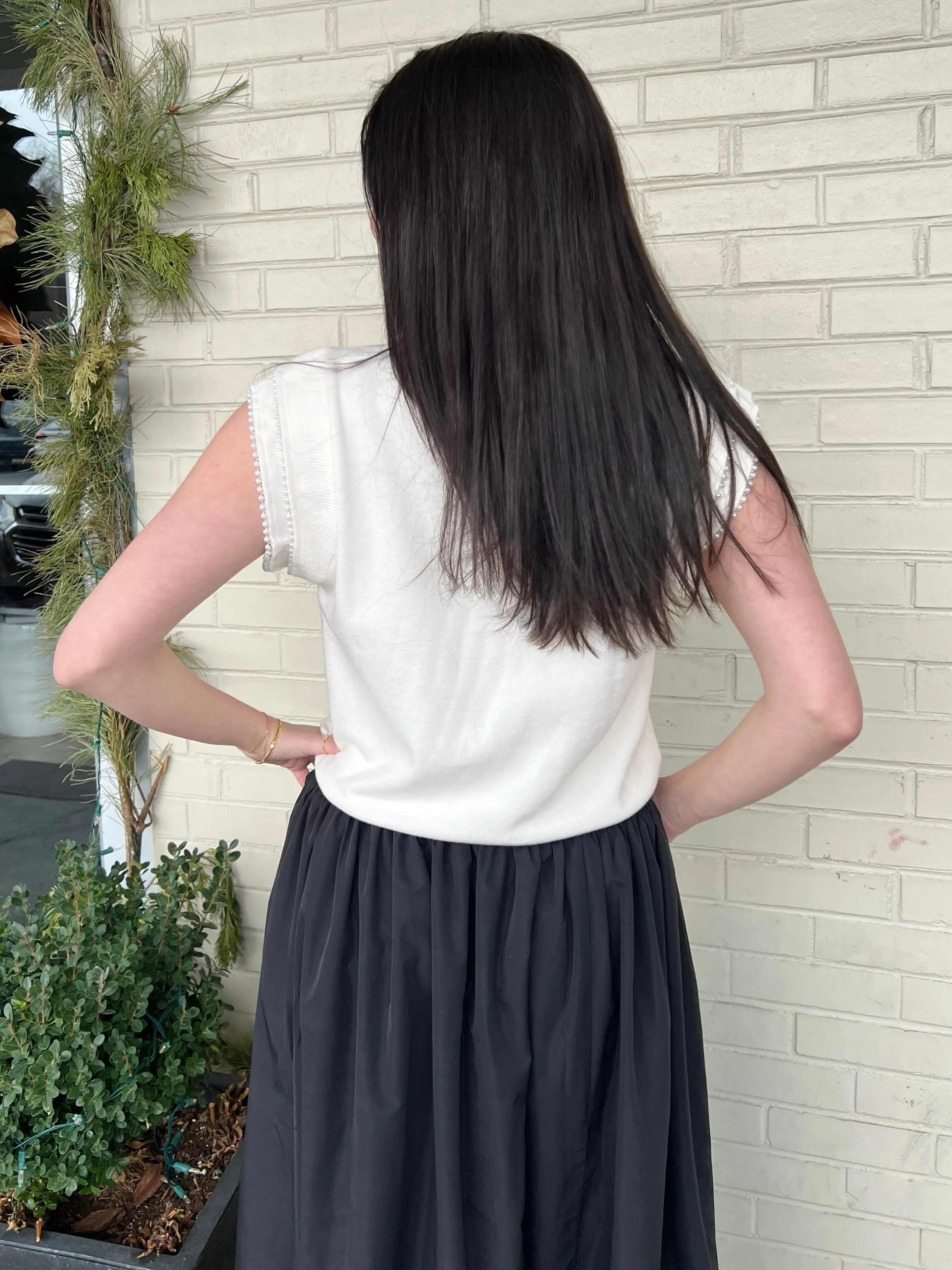 Darling Pearl Trim Top