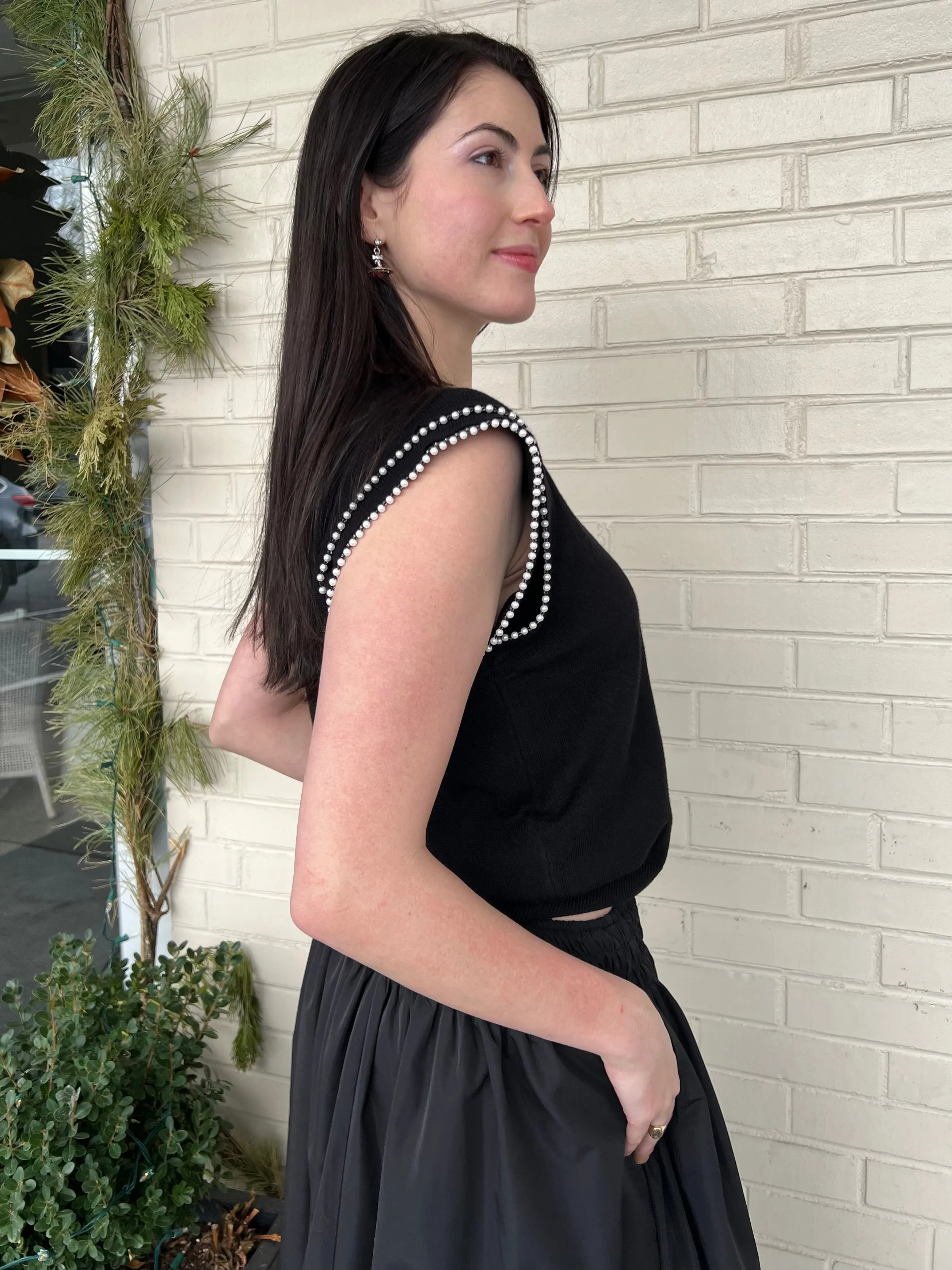 Darling Pearl Trim Top