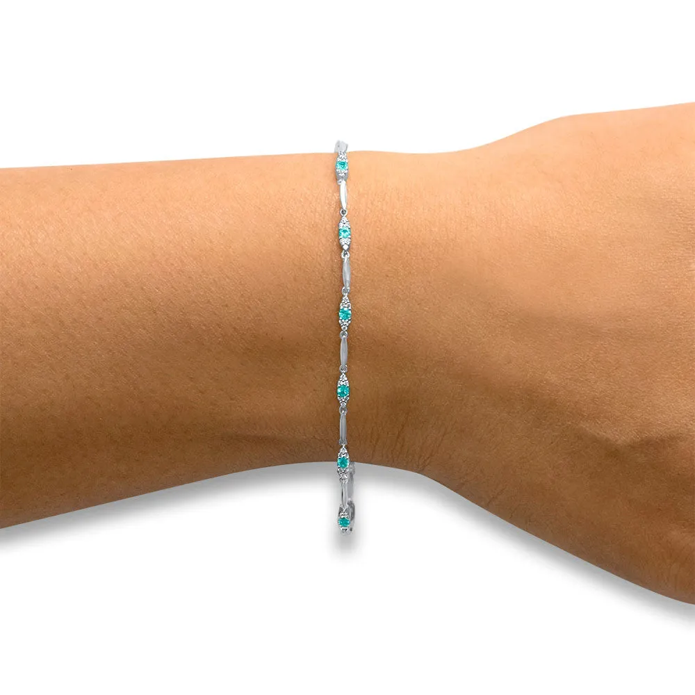 Deep Dreams - 18K White Gold Natural Paraiba Tourmaline Bracelet