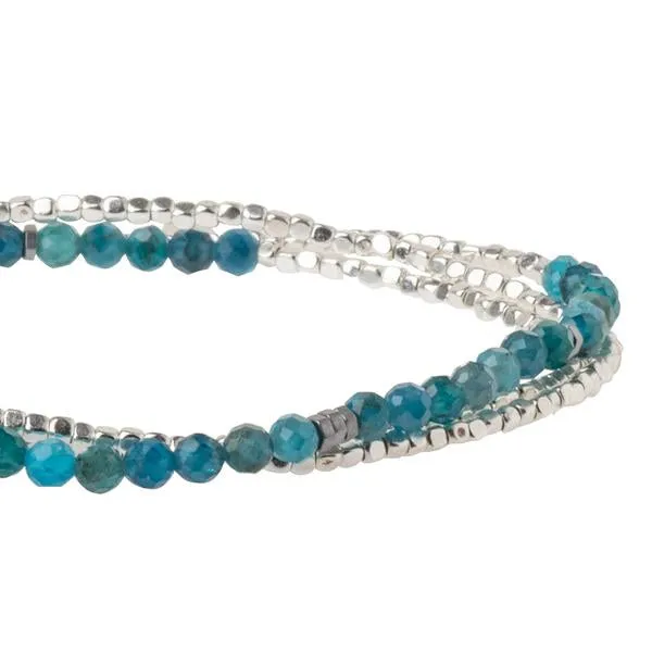 Delicate Stone Stack Bracelet/Necklace: Apatite