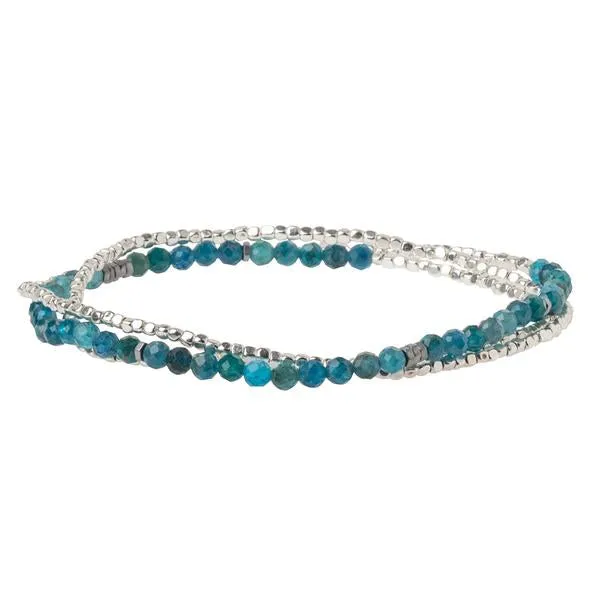 Delicate Stone Stack Bracelet/Necklace: Apatite