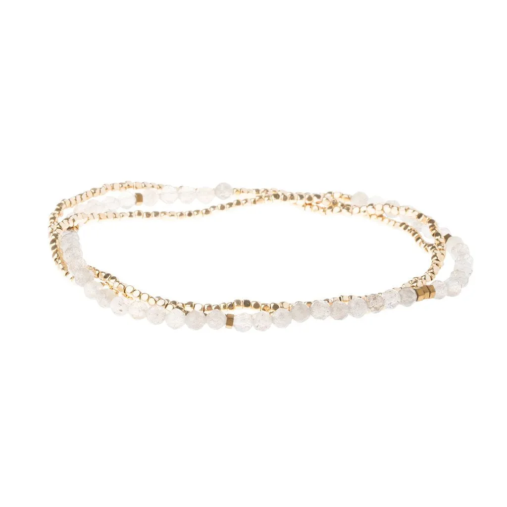 Delicate Stone Stack Bracelet/Necklace: Labradorite