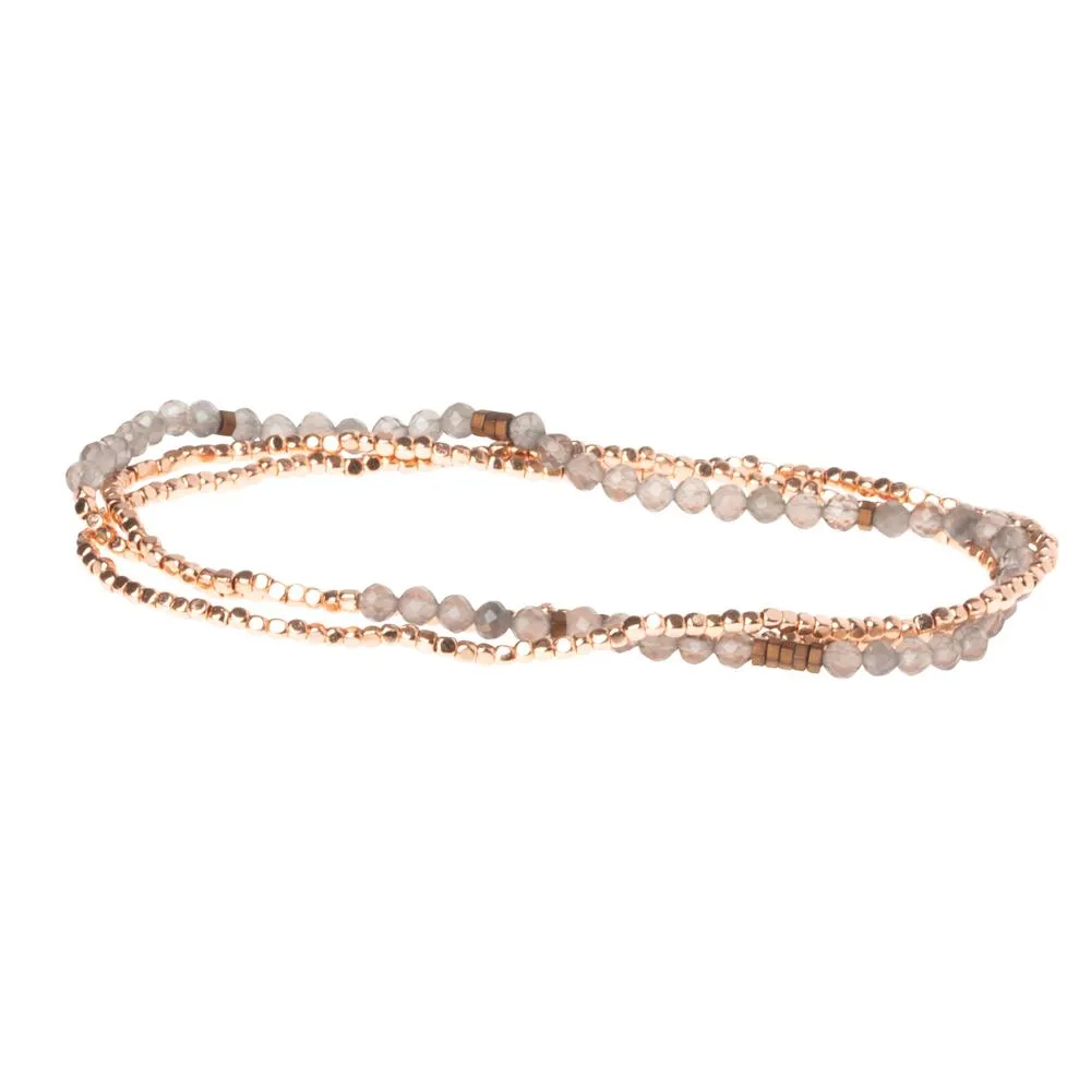 Delicate Stone Stacking Bracelet/Necklace: Smokey Quartz