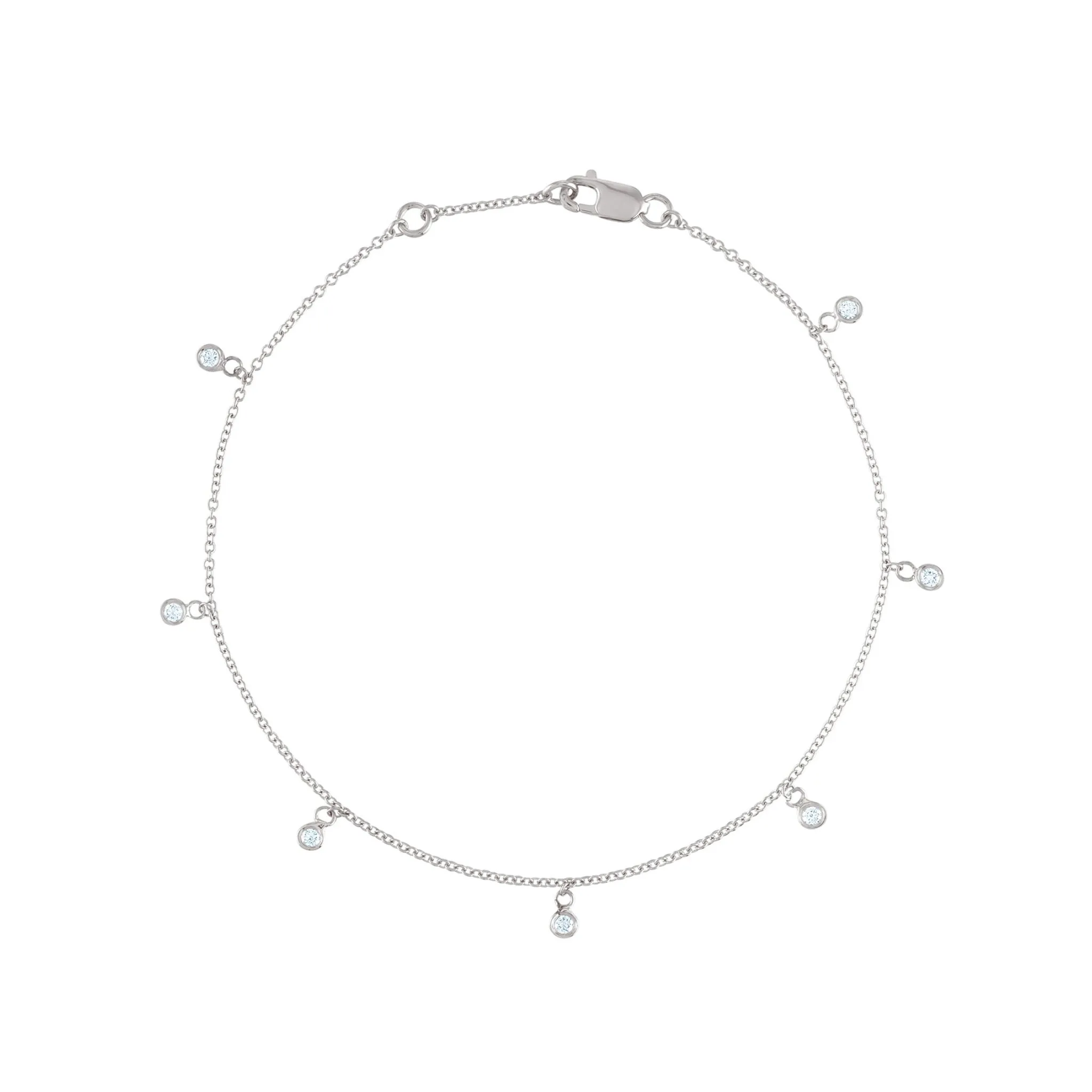 Drop Dangle Bezel set Diamond Station Bracelet