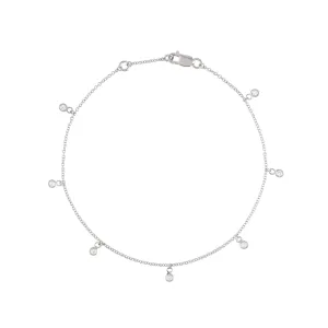 Drop Dangle Bezel set Diamond Station Bracelet
