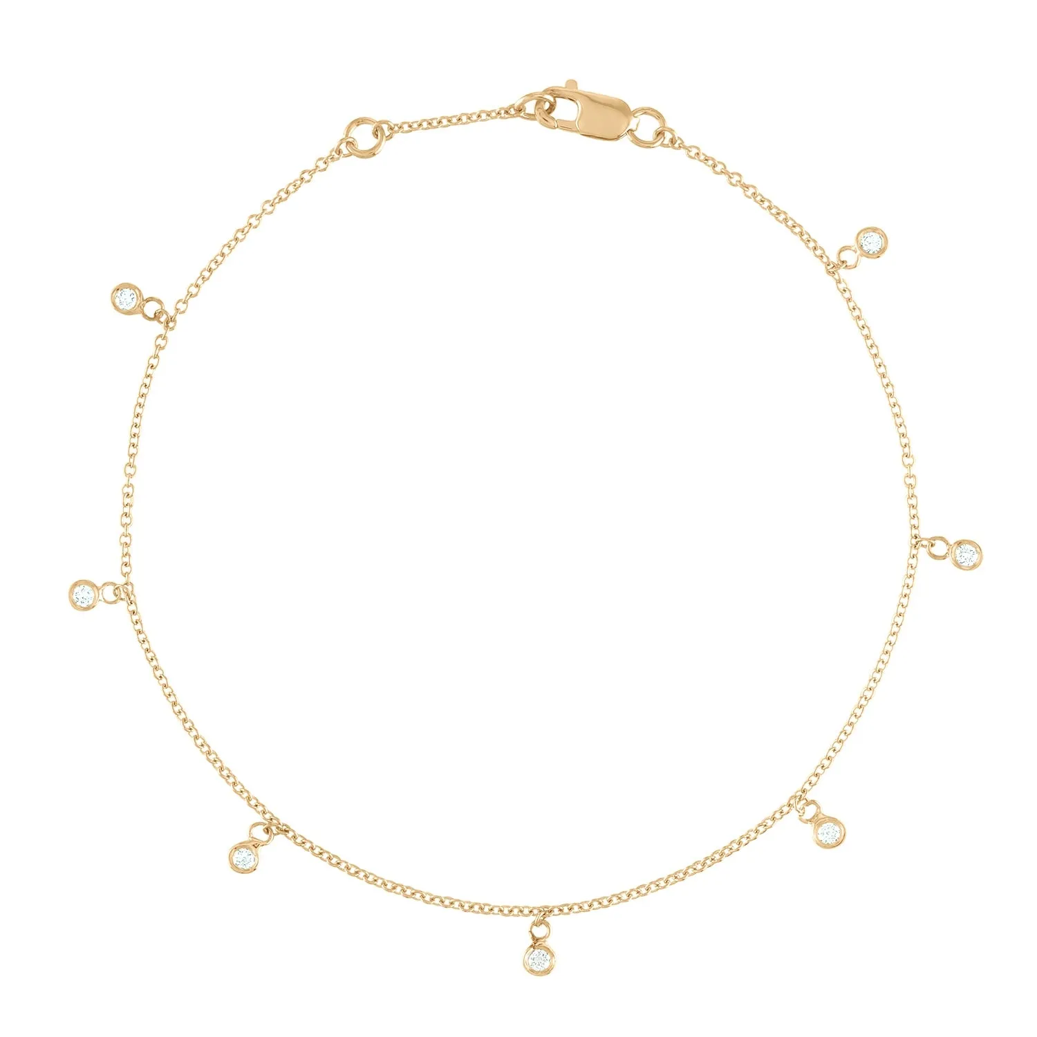 Drop Dangle Bezel set Diamond Station Bracelet