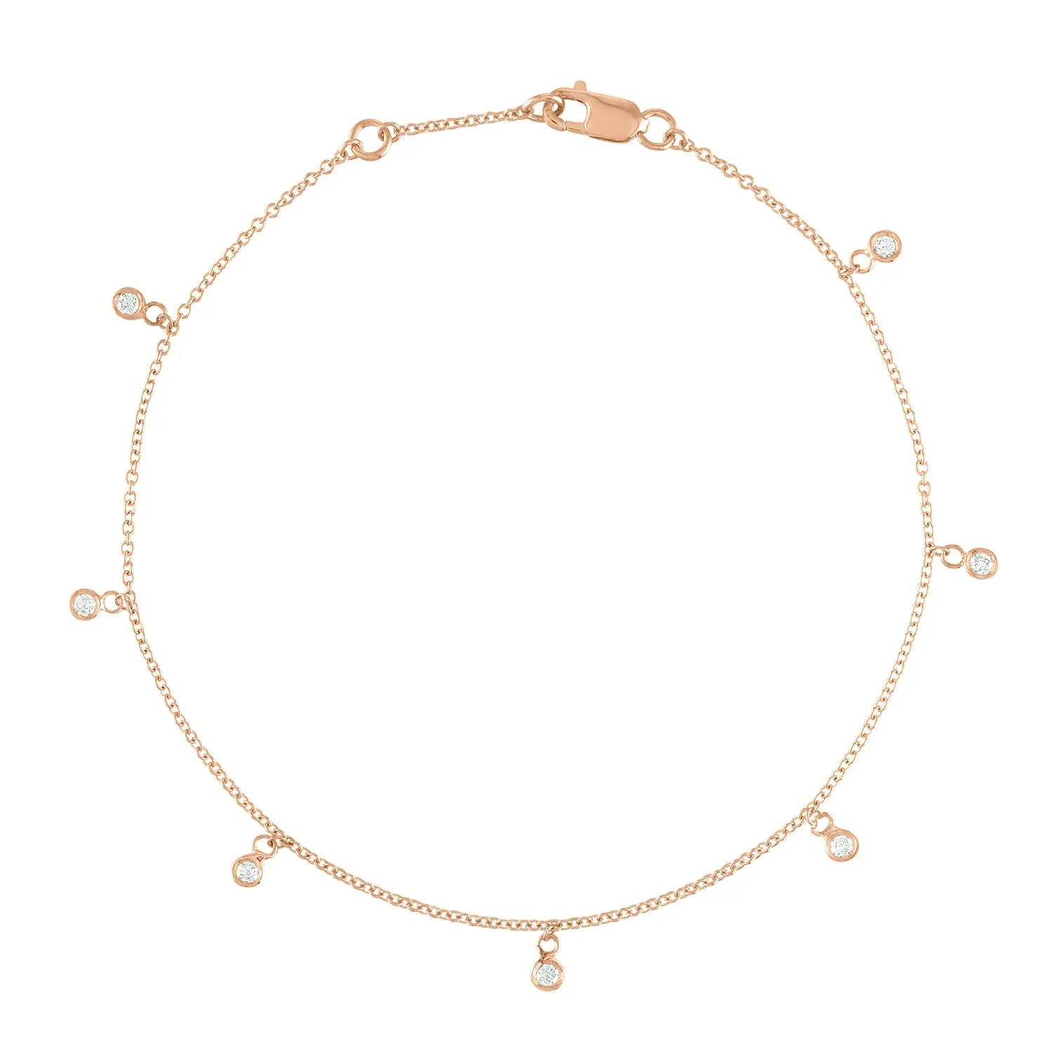 Drop Dangle Bezel set Diamond Station Bracelet