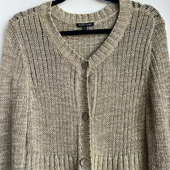 Eileen Fisher Button up 3/4 sleeves cardigan Medium