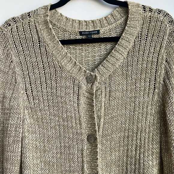 Eileen Fisher Button up 3/4 sleeves cardigan Medium