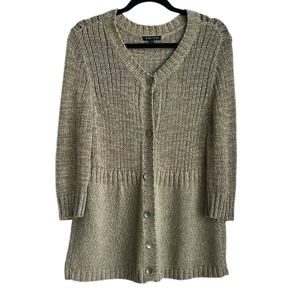 Eileen Fisher Button up 3/4 sleeves cardigan Medium