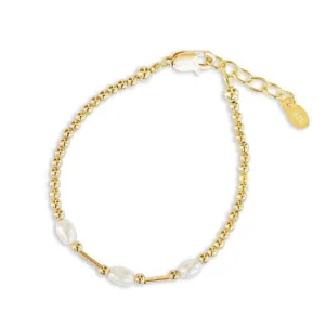 Emery - Little Girls 14K Gold-Plated Freshwater Pearl Bracelet