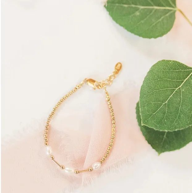 Emery - Little Girls 14K Gold-Plated Freshwater Pearl Bracelet