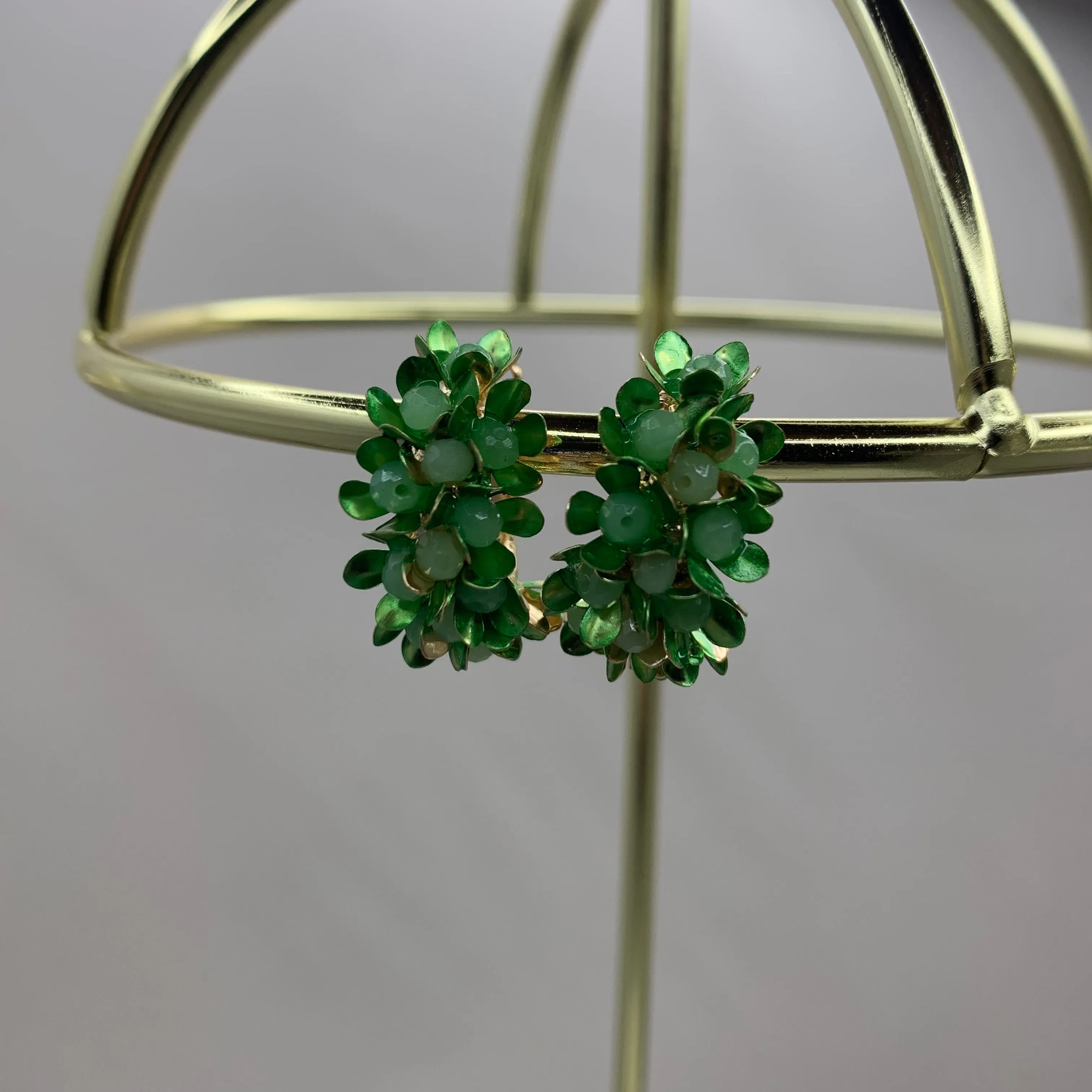 Enamel Gold Plated Small Flowers Hoops 200-12 | Erika Williner Designs