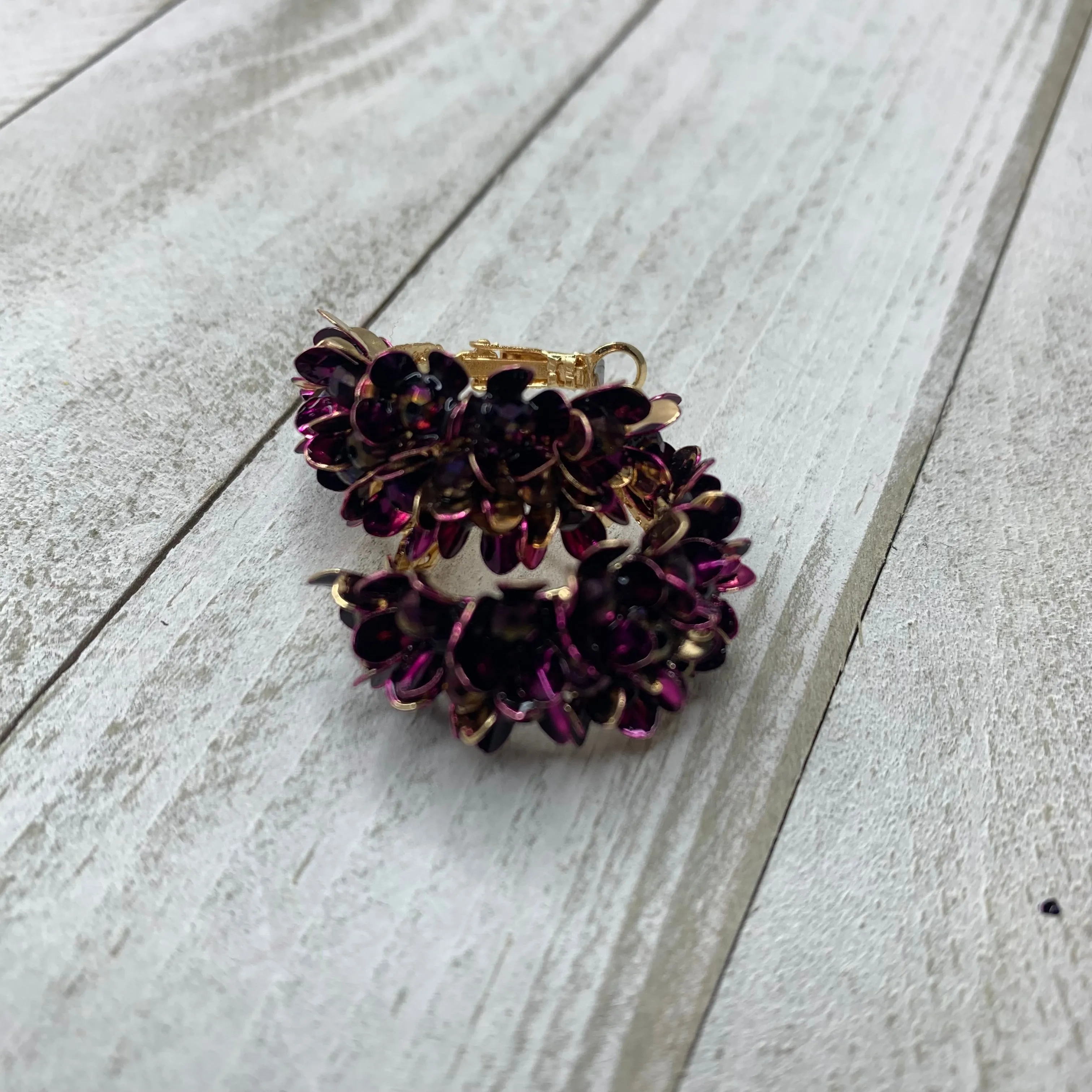 Enamel Gold Plated Small Flowers Hoops 200-12 | Erika Williner Designs