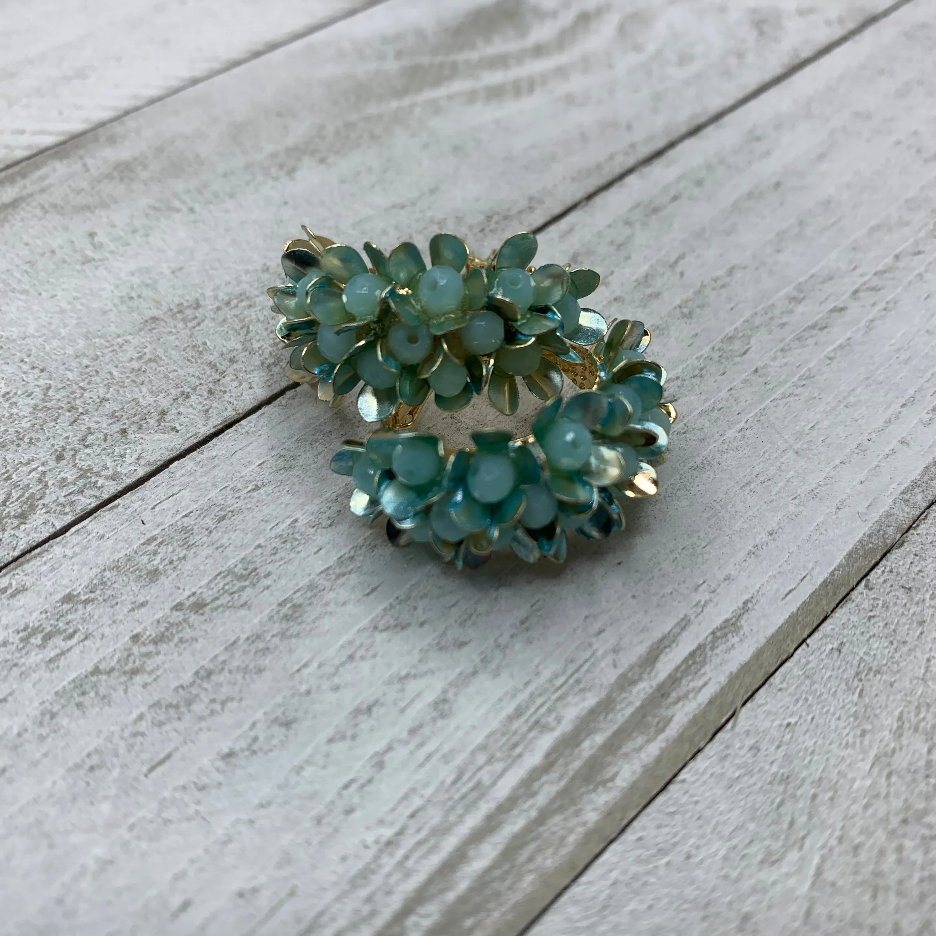 Enamel Gold Plated Small Flowers Hoops 200-12 | Erika Williner Designs