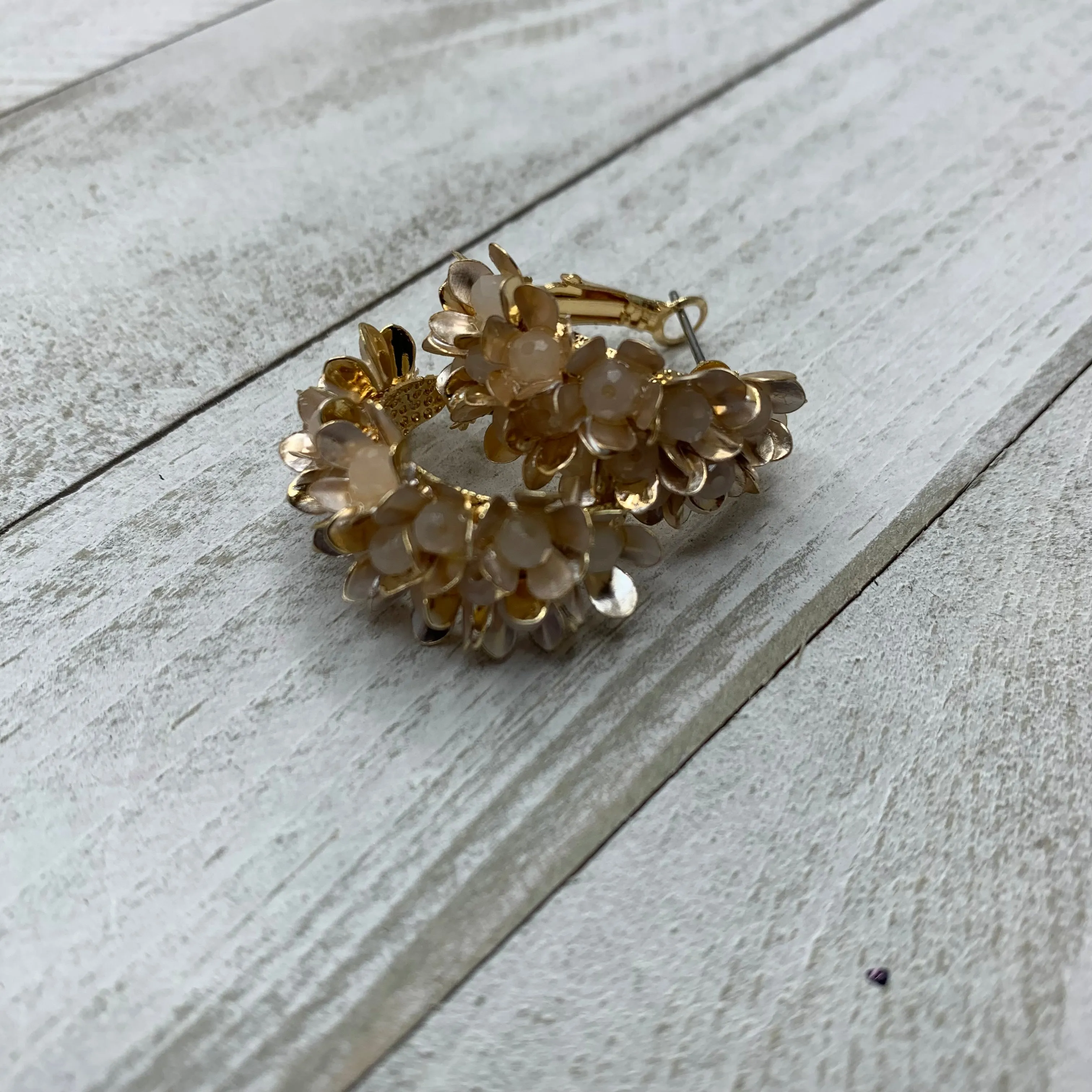 Enamel Gold Plated Small Flowers Hoops 200-12 | Erika Williner Designs