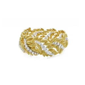 Estate 18KT Diamond Leaf Bracelet
