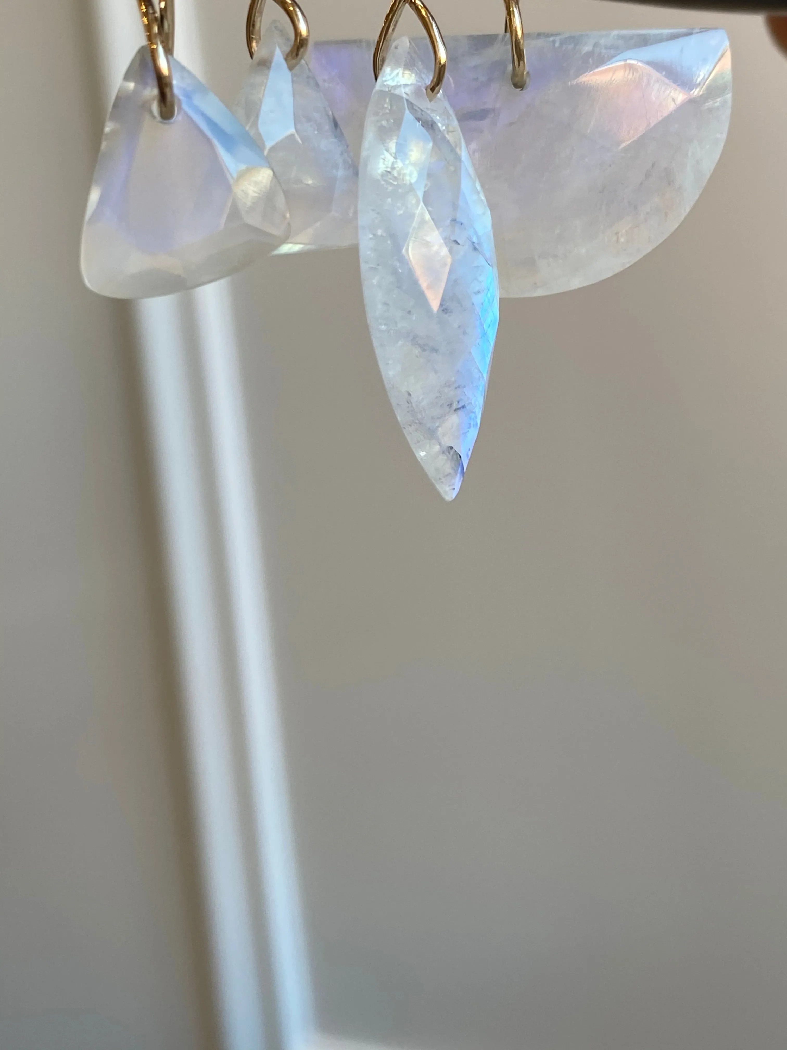 Faceted Marquise Moonstone on a 14k Yellow Gold Infinity Bale