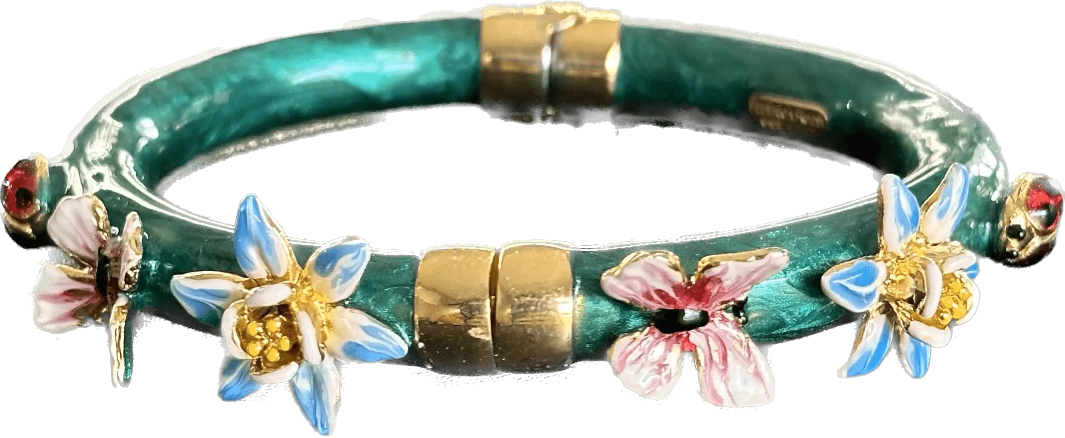 Federica Rossi Rigid Green Network Bracelet with butterflies Fr.Br.05/2