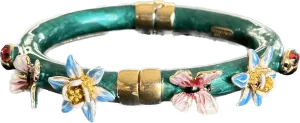 Federica Rossi Rigid Green Network Bracelet with butterflies Fr.Br.05/2