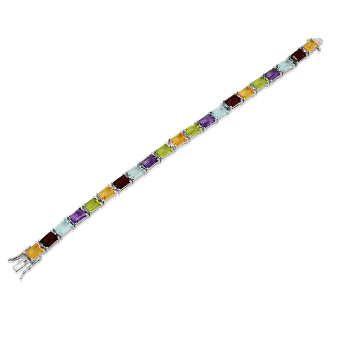 Five Stone Multi Color Tennis Bracelet