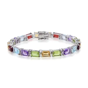 Five Stone Multi Color Tennis Bracelet