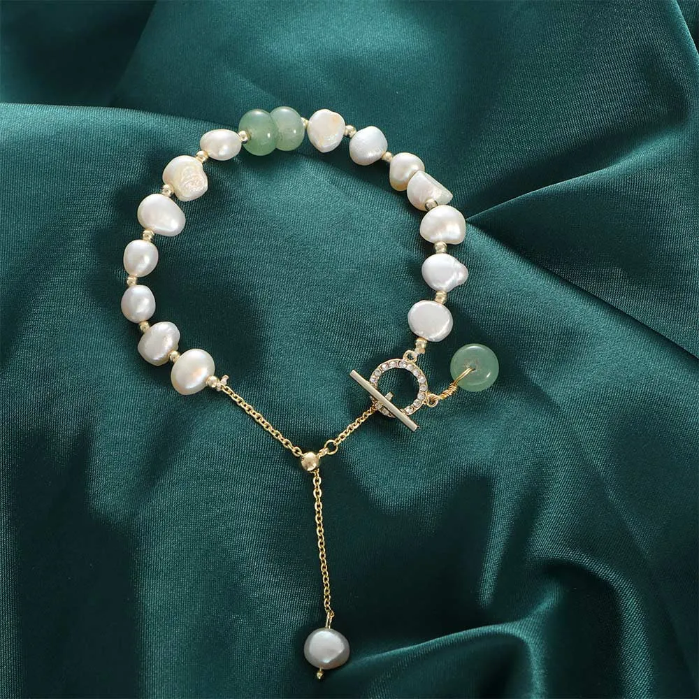 Freshwater Pearl & Aventurine Bracelet