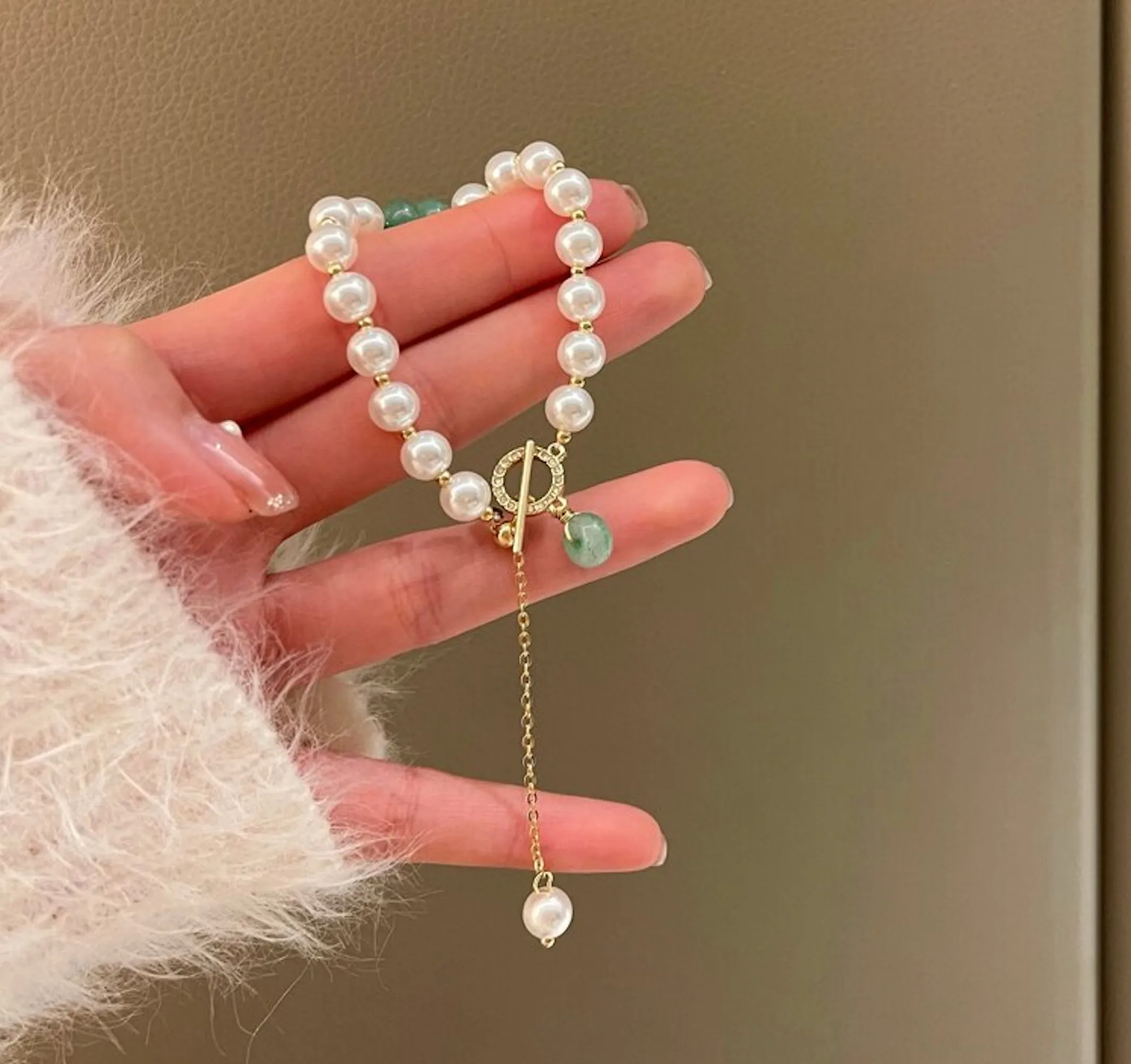 Freshwater Pearl & Aventurine Bracelet
