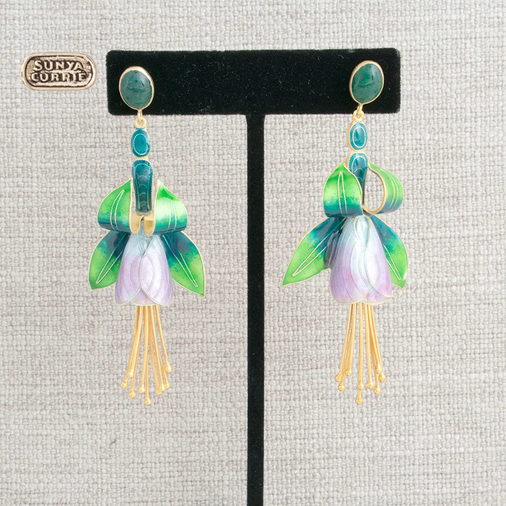 Fuscia Enamel Earrings