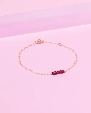 GARNET CLUSTER 14K GOLD FILLED BRACELET