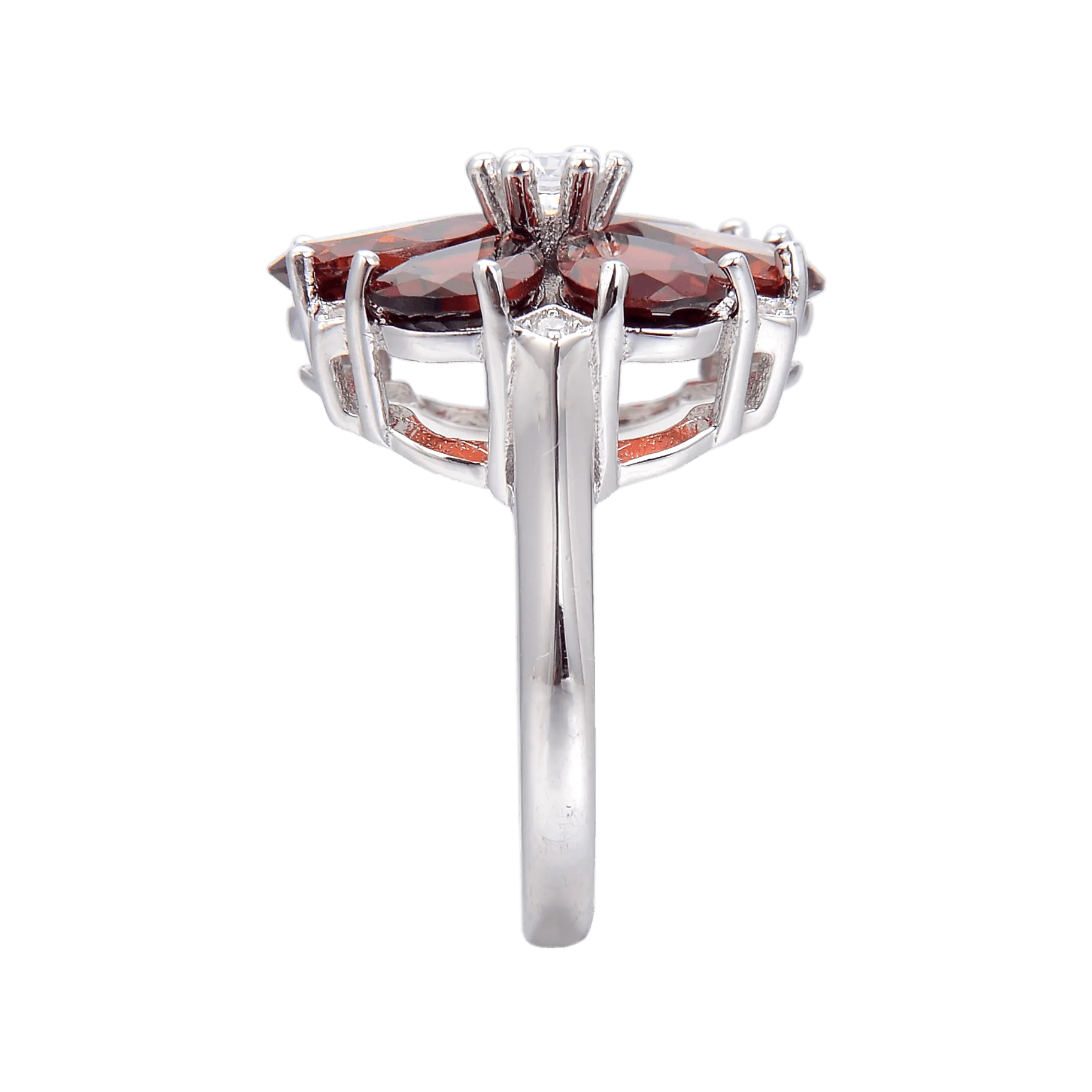 Garnet Flower Fashion Ring