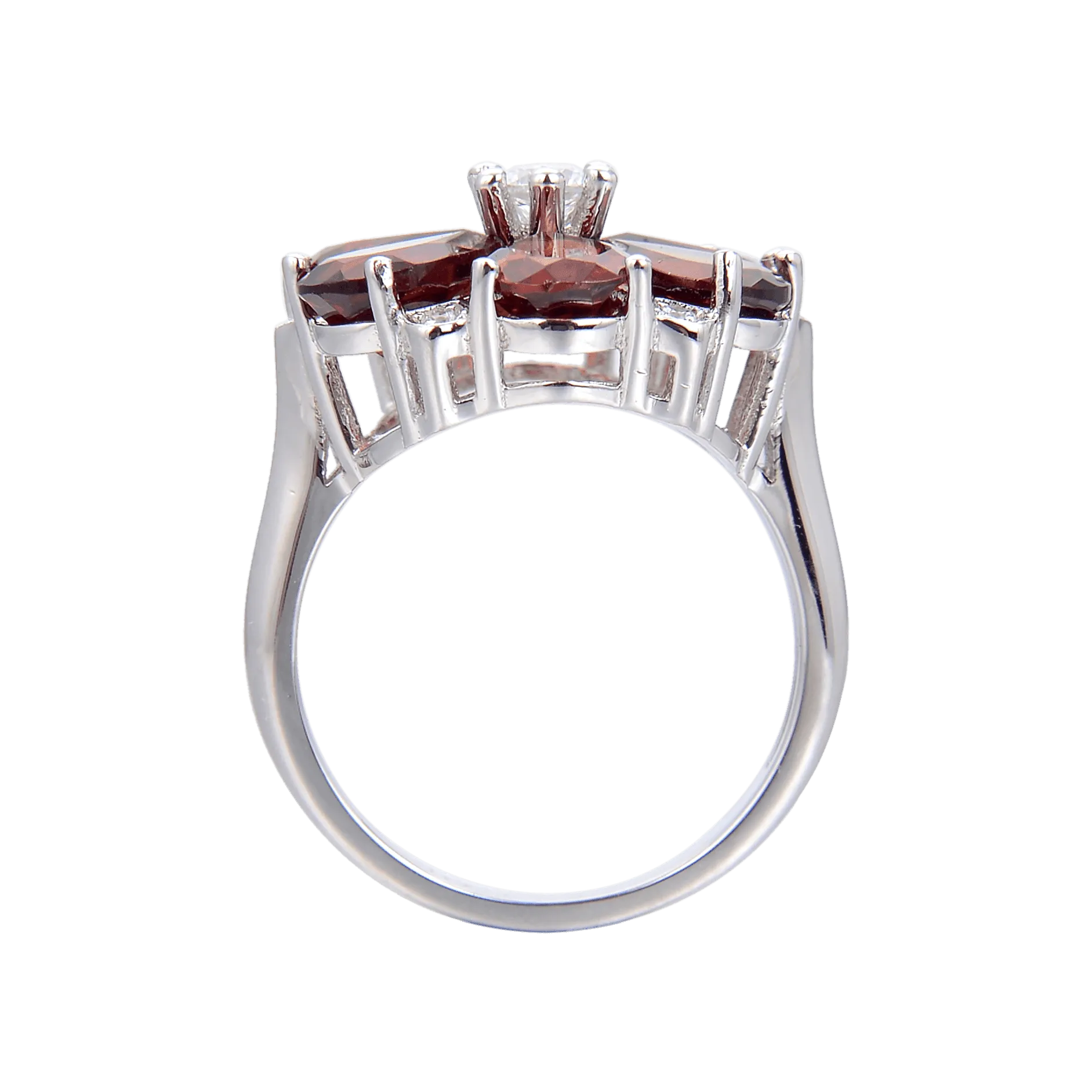 Garnet Flower Fashion Ring