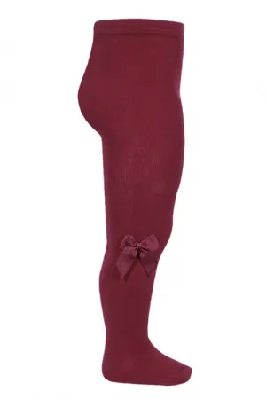 Garnet Grosgrain Bow Tights