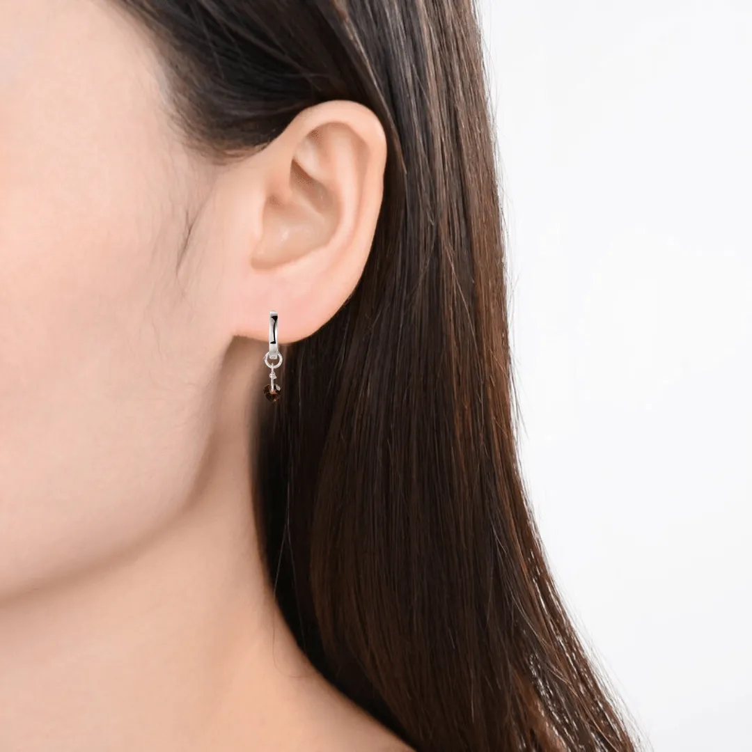 Garnet Heart Earrings