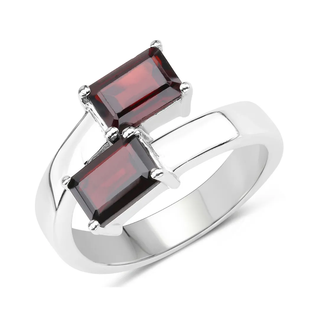 Genuine Garnet Bypass Ring