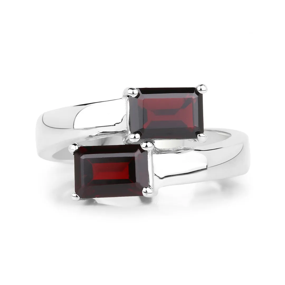 Genuine Garnet Bypass Ring