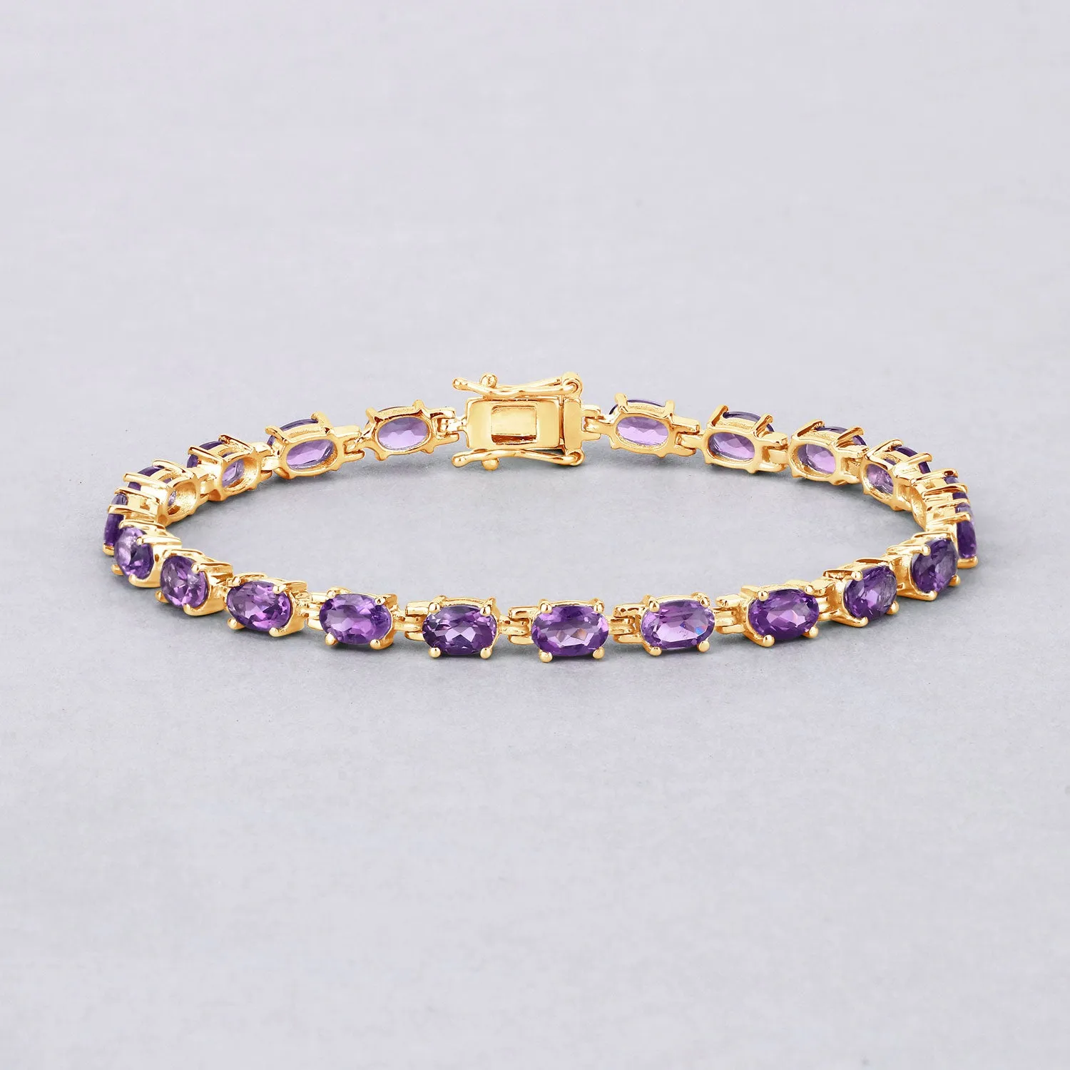 Genuine Purple Amethyst Tennis Bracelet Silver