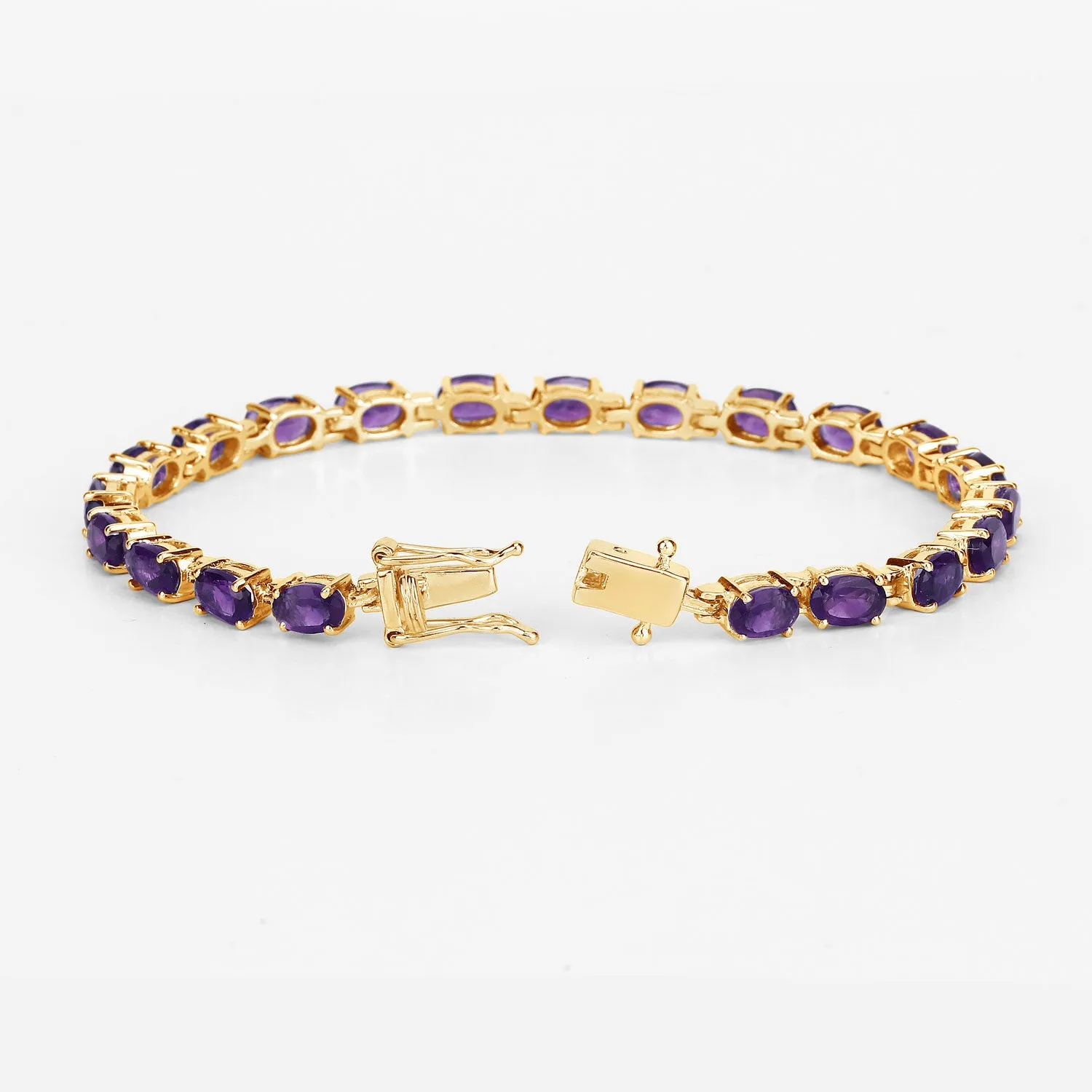 Genuine Purple Amethyst Tennis Bracelet Silver