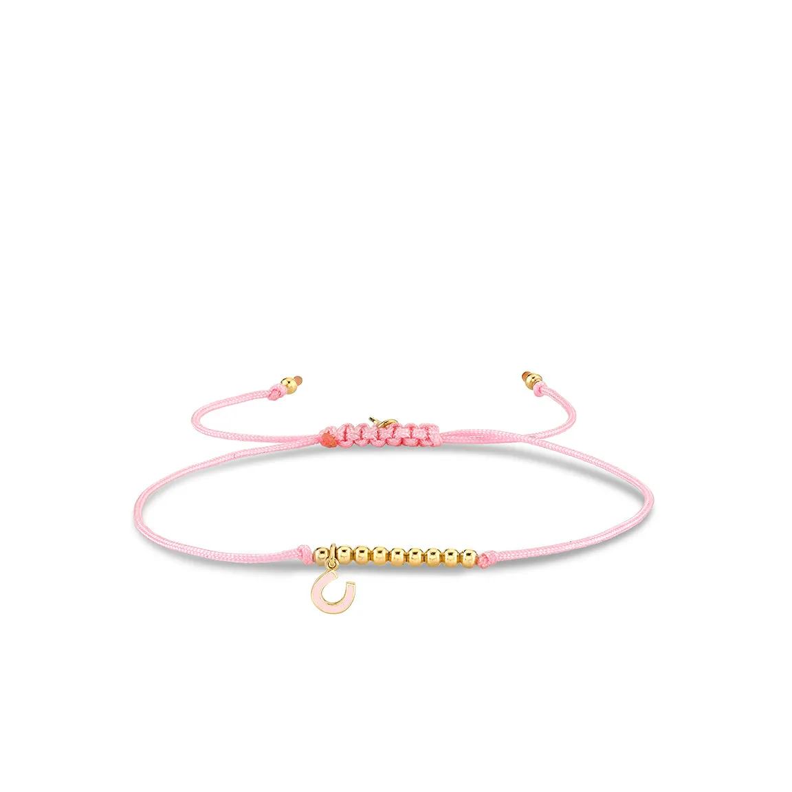 Gold & Enamel Horseshoe Cord Bracelet