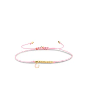 Gold & Enamel Horseshoe Cord Bracelet