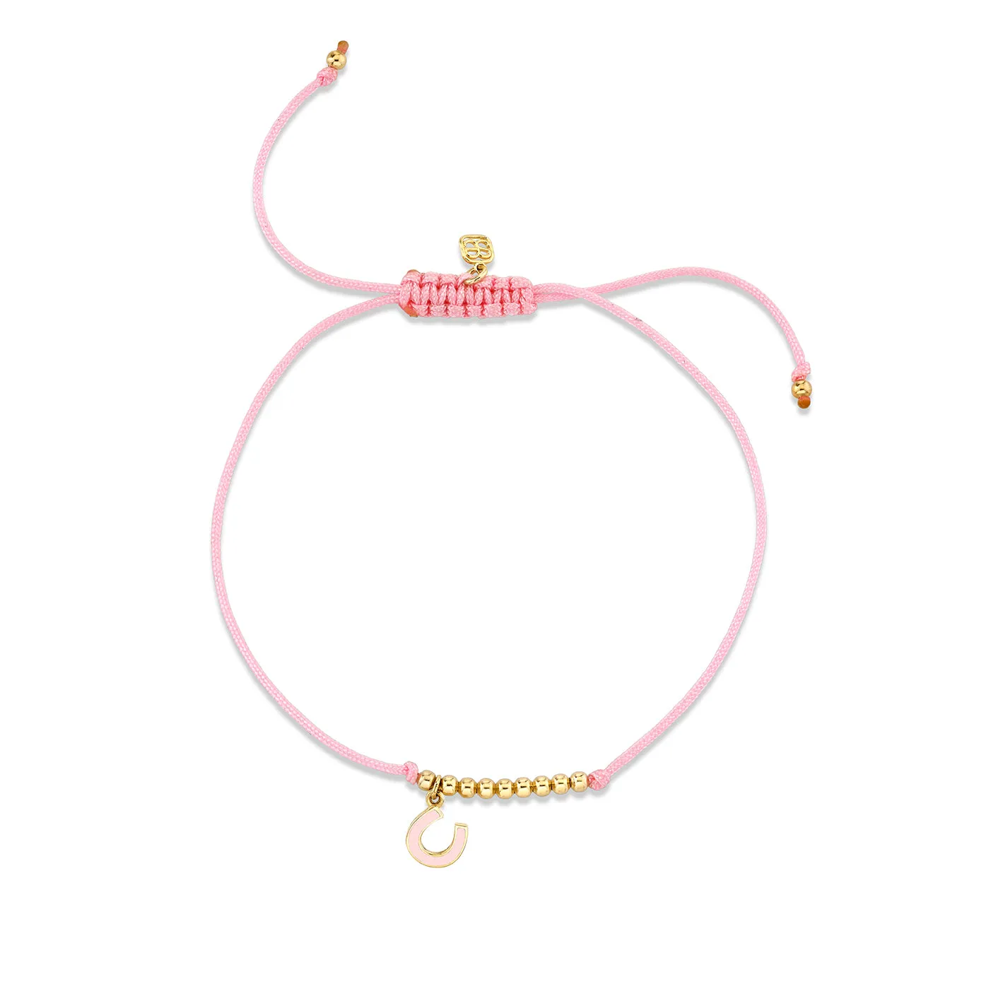 Gold & Enamel Horseshoe Cord Bracelet