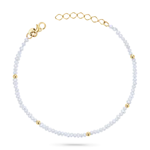 Gold Bead Station Pearl Bracelet