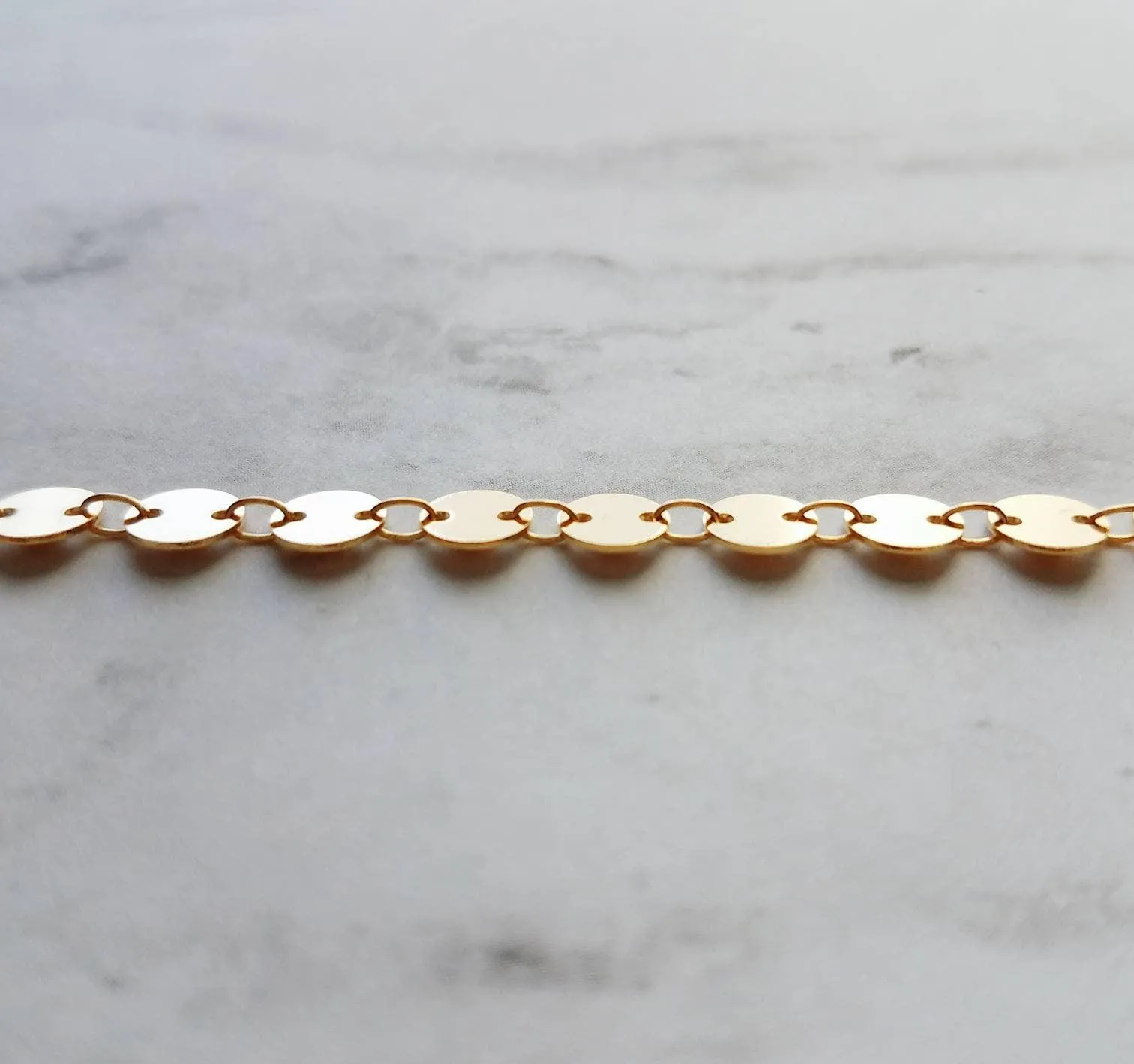 Gold Disk Bracelet, tiny gold coin bracelet, round connected discs, small circles bracelet sequin bracelet delicate gold bracelet coin chain