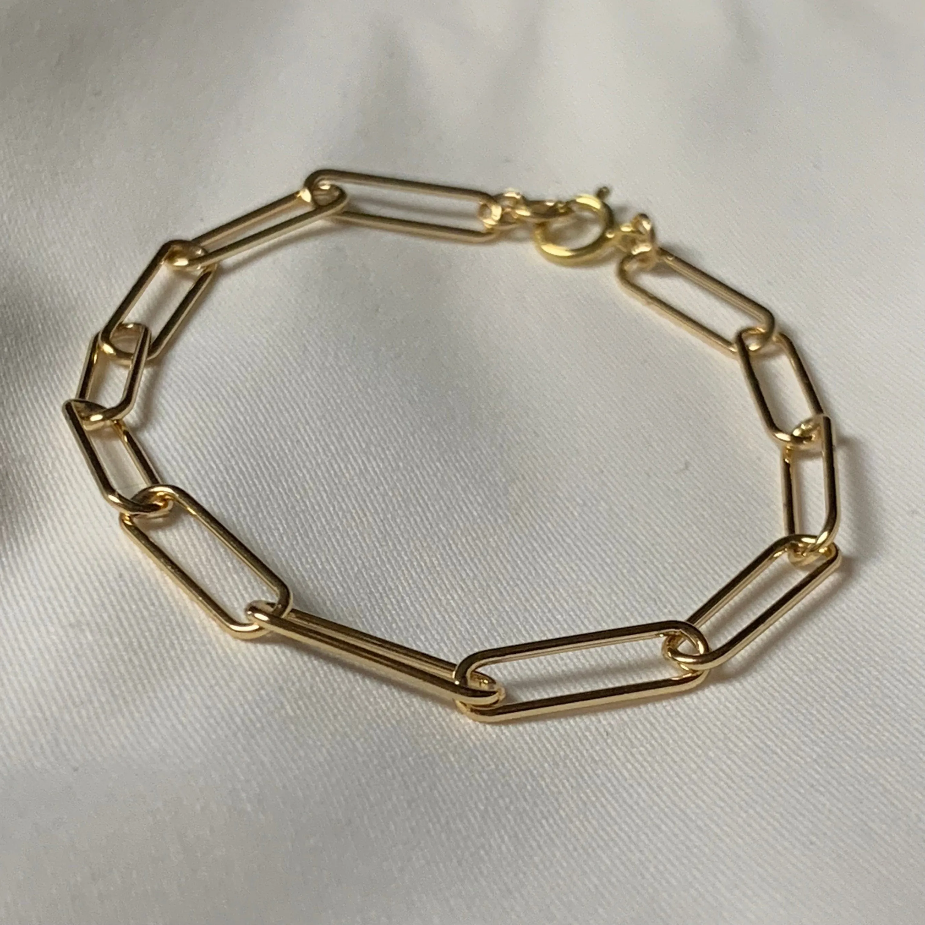 Gold Paperclip Chain Bracelet