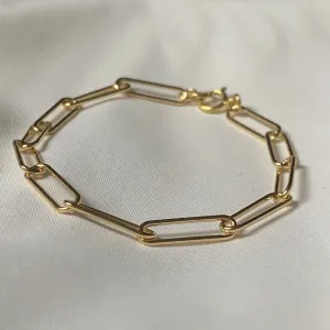 Gold Paperclip Chain Bracelet