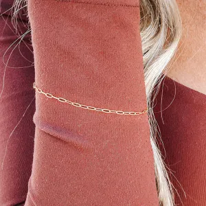 Gold Paperclip Chain Bracelet