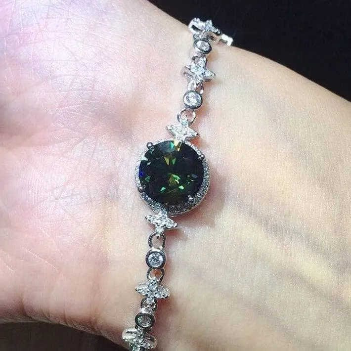 Green Diamond Bracelet Wedding Jewelry