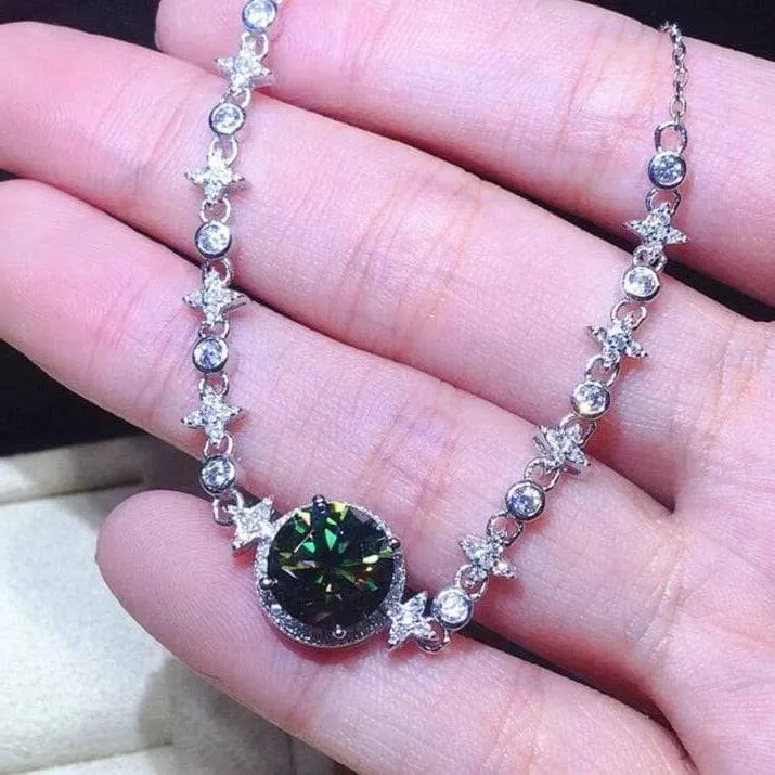 Green Diamond Bracelet Wedding Jewelry